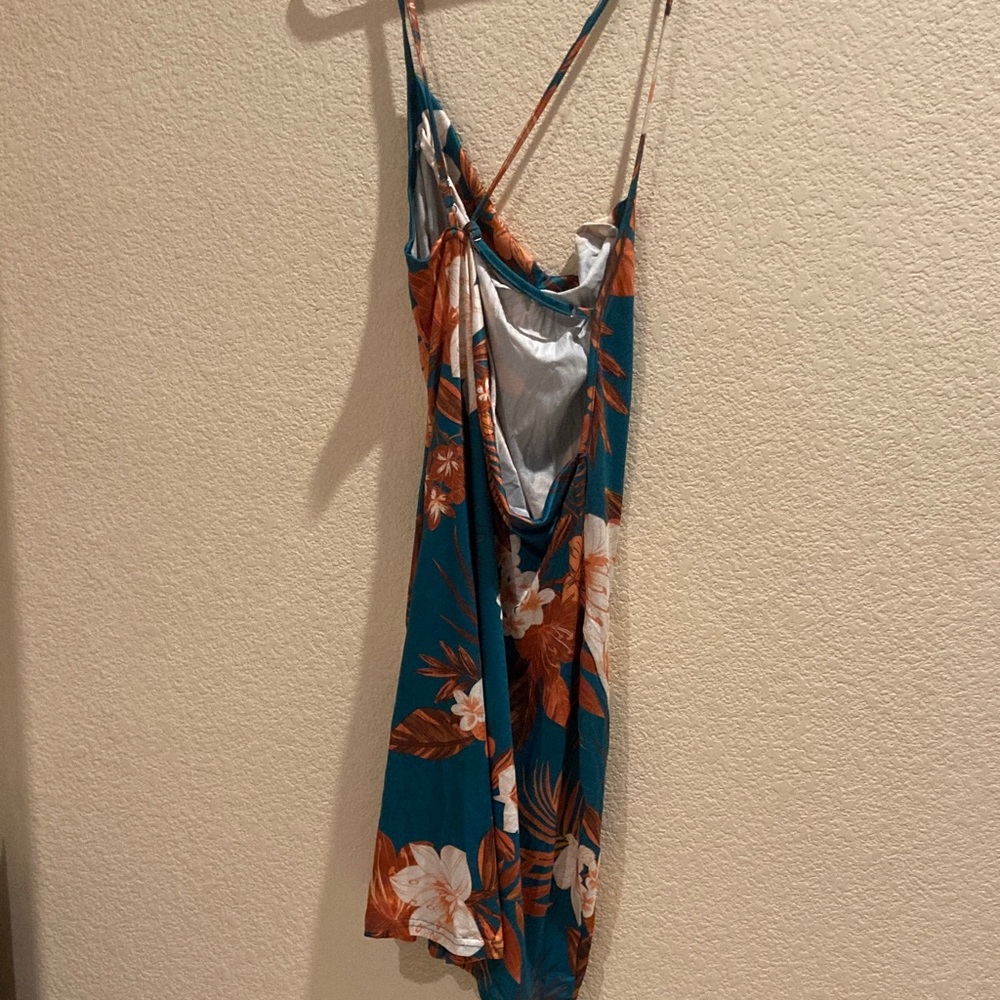 SHEIN Teal and Brown Floral Dress - Picture 4 of 4